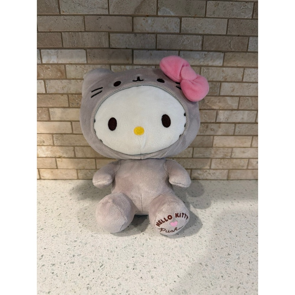 Hello Kitty Pusheen Plush Cat Costume Sanrio Gray Pink Bow Stuffed Animal Plush